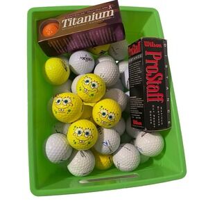 56 Assorted Golf Balls John Daily SpongeBob Titech TopFlite Gallaway Titleist